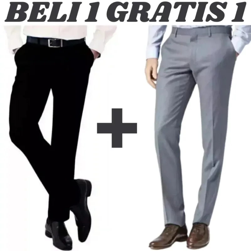 Gambar 4 BELI 1 GRATIS 1 CELANA KERJA  KANTOR / CELANA FORMAL SLIMFIT / CELANA PANJANG PRIA / CELANA BAHAN