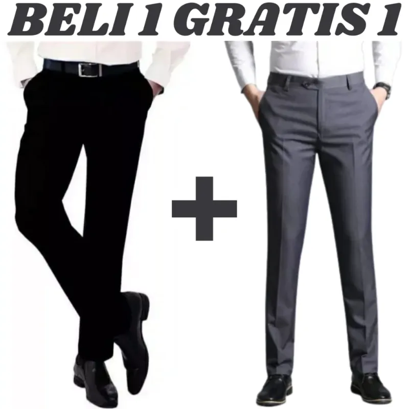 Gambar 3 BELI 1 GRATIS 1 CELANA KERJA  KANTOR / CELANA FORMAL SLIMFIT / CELANA PANJANG PRIA / CELANA BAHAN